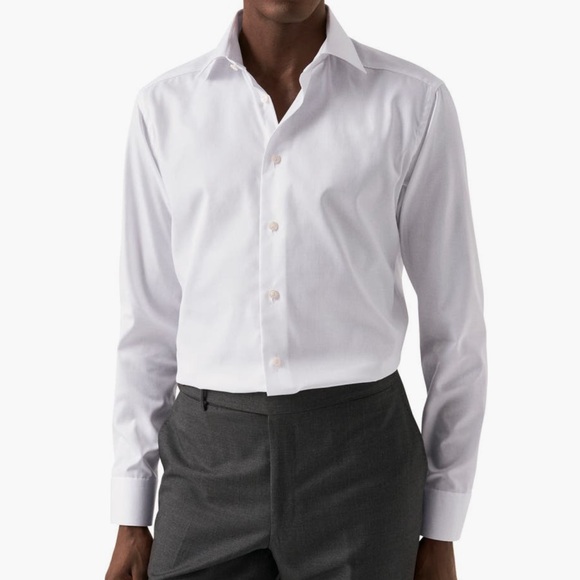 ETON WHITE SIGNATURE TWILL SHIRT 100012363/00 WHITE SIZE 46 / 18 NWTJB1